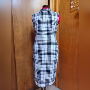 Sami & Jo Black and White Checkered Midi Dress